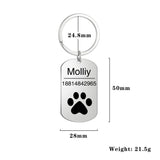 Lemegeton Personalized Dog Keychain Collar Pet ID Tag Engraved Name