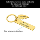 Personalized Stainless Steel Heart Keychain Engraved Name Charm Couple Gift