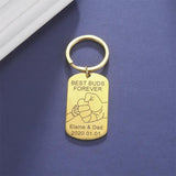 Lemegeton Baby Name Keychain Stainless Steel Dad Key Chain Ring
