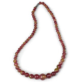 Multicolor Red Chalcedony Tower Chain Necklace 18inch