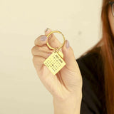 Personalized Calendar Gadget Keychain Stainless Steel Pendant Gift Couple