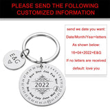 Personalized Calendar Keychain Engraved Keyring Anniversary Gift DIY Engraving