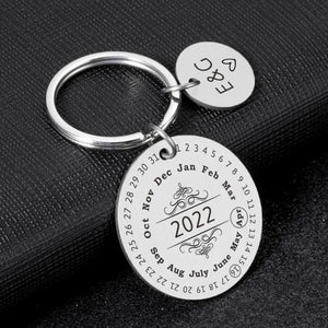 Personalized Calendar Keychain Engraved Keyring Anniversary Gift DIY Engraving