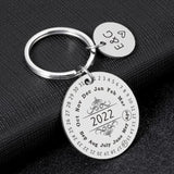 Personalized Calendar Keychain Engraved Keyring Anniversary Gift DIY Engraving