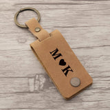 Personalised Photo Keyring Leather Keychain Engraved