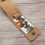 Personalised Photo Keyring Leather Keychain Engraved