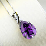 925 Silver Necklace Amethyst Pendant High Jewelry