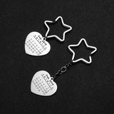 Personalized Engrave Photo Heart Key Chain Stainless Steel Name Keyrings