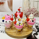 Cartoon Ice Cream Milk Tea Cup Keychain Couple Accessories