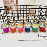 Cartoon Ice Cream Milk Tea Cup Keychain Couple Accessories