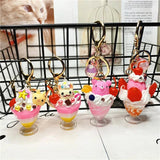 Cartoon Ice Cream Milk Tea Cup Keychain Couple Accessories