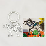 Children Cartoon Cut Pendant Key Chain Stainless Steel Logo Photo Keychain