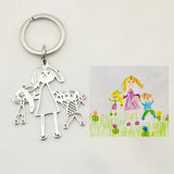 Children Cartoon Cut Pendant Key Chain Stainless Steel Logo Photo Keychain