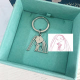 Children Cartoon Cut Pendant Key Chain Stainless Steel Logo Photo Keychain