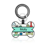 Personalized Cat Dog Tags Keychain Double Side Engraving Pet ID Name