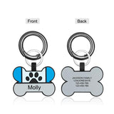 Personalized Cat Dog Tags Keychain Double Side Engraving Pet ID Name