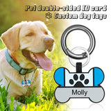 Personalized Cat Dog Tags Keychain Double Side Engraving Pet ID Name