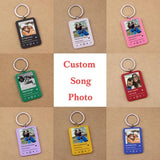 Acrylic Music Board Keychain Personalized Photo Car Keyrings