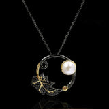 Freshwater Pearl Pendant Necklace Two-Tone Drape Female Jewelry