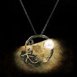 Freshwater Pearl Pendant Necklace Two-Tone Drape Female Jewelry