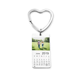Custom Photo Calendar Date Keychain for Couple Anniversary