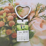 Custom Photo Calendar Date Keychain for Couple Anniversary