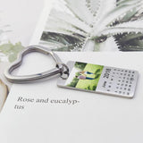 Custom Photo Calendar Date Keychain for Couple Anniversary