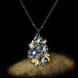 925 Silver Zircon Tassel Necklace Earrings Set