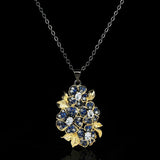 925 Silver Zircon Tassel Necklace Earrings Set