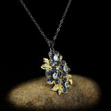 925 Silver Zircon Tassel Necklace Earrings Set