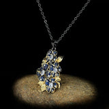 925 Silver Zircon Tassel Necklace Earrings Set
