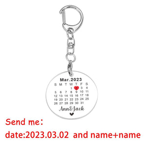 Calendar Keychain Couple Gift Customization Single Letter Acrylic Keychains