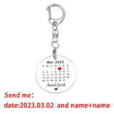 Calendar Keychain Couple Gift Customization Single Letter Acrylic Keychains