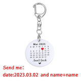 Calendar Keychain Couple Gift Customization Single Letter Acrylic Keychains