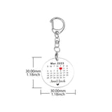 Calendar Keychain Couple Gift Customization Single Letter Acrylic Keychains