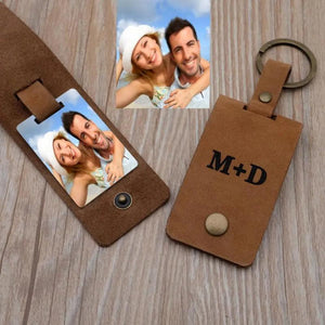 Personalized Couple Keychain Leather Key Chain Anniversary Gift For Him