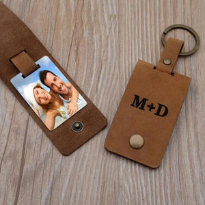 Personalized Couple Keychain Leather Key Chain Anniversary Gift For Him