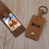 Personalized Couple Keychain Leather Key Chain Anniversary Gift For Him