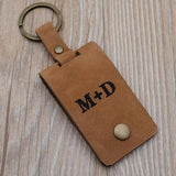 Personalized Couple Keychain Leather Key Chain Anniversary Gift For Him