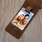 Personalized Couple Keychain Leather Key Chain Anniversary Gift For Him
