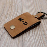 Personalized Couple Keychain Leather Key Chain Anniversary Gift For Him