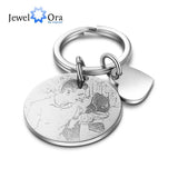 Personalized Calendar Keychain Stainless Steel Photo Keyring