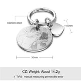 Personalized Calendar Keychain Stainless Steel Photo Keyring