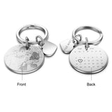 Personalized Calendar Keychain Stainless Steel Photo Keyring