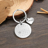 Personalized Calendar Keychain Stainless Steel Photo Keyring