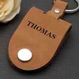 Custom Photo Leather Keychain Engraved Keyring