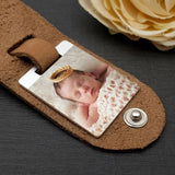 Custom Photo Leather Keychain Engraved Keyring