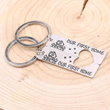 Personalized Stainless Steel Keychains Our First Home Couple Accessory