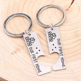 Personalized Stainless Steel Keychains Our First Home Couple Accessory