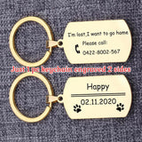Personalized Dog ID Tag Keychain Collar Accessories Double Sided